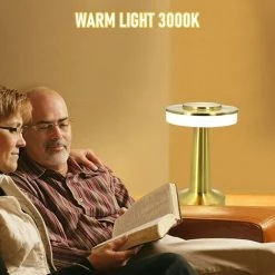 QERSTA Lampe De Table Sans Fil, Lampe De Bureau Rechargeable, Lampe De Table Gradable Avec Capteur Tactile, Luminosité à 3 Niveaux, Lampe De Chevet En Aluminium, Pour Table Basses/Restaurants/Chambre -Lampe Soldes Boutique 54872517 5