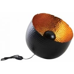 AUBRY GASPARD Lampe Ronde à Poser En Métal Noir Avec Intérieur Doré Diamètre 36cm Multicolore - Multicolore