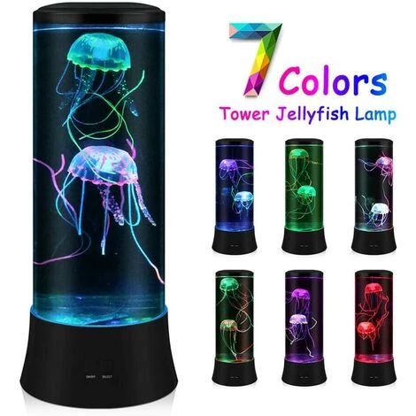 GOECO Lampe à Lave à LED Fantaisie Avec Méduses - 7 Couleurs - Lampe D'ambiance Style Aquarium 2 GOECO Lampe à Lave à LED Fantaisie Avec Méduses - 7 Couleurs - Lampe D'ambiance Style Aquarium – Image 2