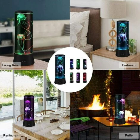 GOECO Lampe à Lave à LED Fantaisie Avec Méduses - 7 Couleurs - Lampe D'ambiance Style Aquarium 4 GOECO Lampe à Lave à LED Fantaisie Avec Méduses - 7 Couleurs - Lampe D'ambiance Style Aquarium – Image 4
