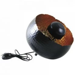 JARDIBRICODECO Lampe à Poser En Métal Noir Intérieur Doré