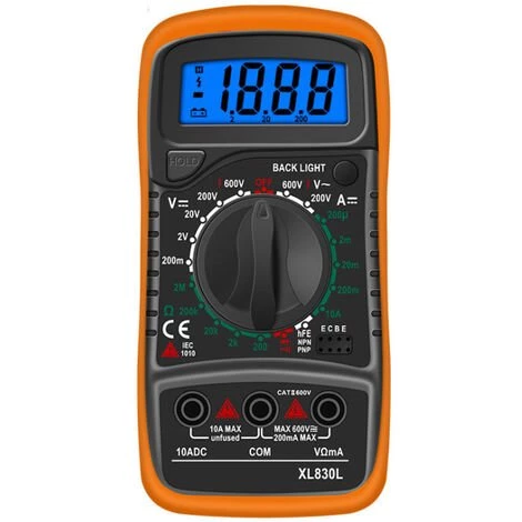 CATHERINE Multimètre Numérique LCD, Haute Qualité Voltmètre Ampèremètre Ohmmètre, Portable Digital Testeur Electrique Mesure Tension Courant Continuité Résistance AC DC Circuit Diodes Transistors 1 CATHERINE Multimètre Numérique LCD, Haute Qualité Voltmètre Ampèremètre Ohmmètre, Portable Digital Testeur Electrique Mesure Tension Courant Continuité Résistance AC DC Circuit Diodes Transistors