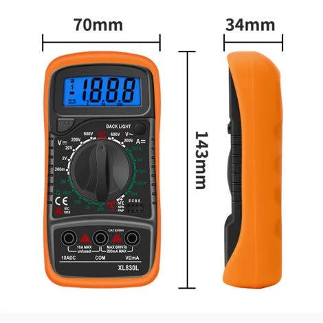 CATHERINE Multimètre Numérique LCD, Haute Qualité Voltmètre Ampèremètre Ohmmètre, Portable Digital Testeur Electrique Mesure Tension Courant Continuité Résistance AC DC Circuit Diodes Transistors 3 CATHERINE Multimètre Numérique LCD, Haute Qualité Voltmètre Ampèremètre Ohmmètre, Portable Digital Testeur Electrique Mesure Tension Courant Continuité Résistance AC DC Circuit Diodes Transistors – Image 3