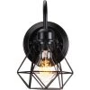 STOEX Applique Murale Intérieur Vintage Industrielle Lampe Murale E27 Luminaire Abat-jour En Métal Avec Support En Bois Pour Salon Couloir Bar (Noir)