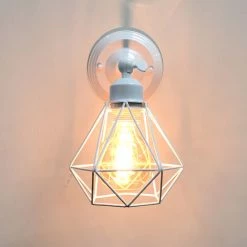 STOEX 2PCS Applique Murale Intérieur Industrielle Réglable, Vintage Abat-jour Cage Dimmable E27 Luminaire Murale En Métal Pour Salon, Salle à Manger, Couloir, Blanc (sans Ampoule) 8 STOEX 2PCS Applique Murale Intérieur Industrielle Réglable, Vintage Abat-jour Cage Dimmable E27 Luminaire Murale En Métal Pour Salon, Salle à Manger, Couloir, Blanc (sans Ampoule) -Lampe Soldes Boutique 55910010 4