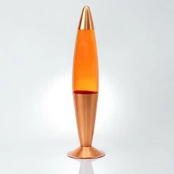 LICHT-ERLEBNISSE Lampe à Lave Timmy Au Design Rétro Cuivré Avec Cire Rose Et Liquide Orange H:36 Cm - Rose, Orange, Argent -Lampe Soldes Boutique 56109237 3