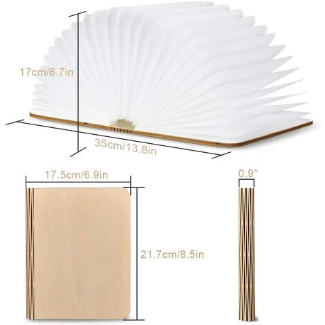 ROSIER Grande Livre Lampe LED Pliante 2500mAh Batterie Rechargeable USB Lampe De Chevet Veilleuse Lumieres Decoratives Lampes D'ambiance Dimension: 22*17*4cm,VEBTles 4 ROSIER Grande Livre Lampe LED Pliante 2500mAh Batterie Rechargeable USB Lampe De Chevet Veilleuse Lumieres Decoratives Lampes D'ambiance Dimension: 22*17*4cm,VEBTles – Image 4