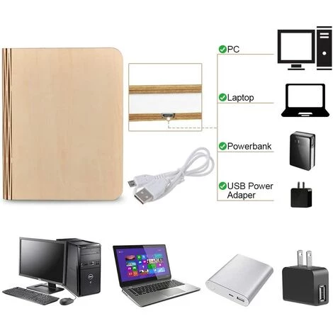 ROSIER Grande Livre Lampe LED Pliante 2500mAh Batterie Rechargeable USB Lampe De Chevet Veilleuse Lumieres Decoratives Lampes D'ambiance Dimension: 22*17*4cm,VEBTles 5 ROSIER Grande Livre Lampe LED Pliante 2500mAh Batterie Rechargeable USB Lampe De Chevet Veilleuse Lumieres Decoratives Lampes D'ambiance Dimension: 22*17*4cm,VEBTles – Image 5