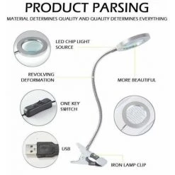 MONLY Bureau Table Top 8x Loupe Beauté Ongles Salon Tatouage Loupe Lampe Lumière -Lampe Soldes Boutique 56197271 3