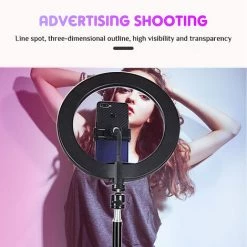 OULIGAY LED Lumière Anneau 12.5 Pouces Réglable Vidéo Eclairage Kit Avec Pied Réglable En Hauteur De 1,6 M / Trois Modes D'éclairage LED -Lampe Soldes Boutique 56320479 4