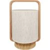 Lampe De Chevet Bois Avec Abat Jour En Lin H.33 Cm - Beige - SILUMEN