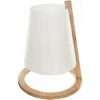Lampe De Chevet Bambou Naturel 26cm Blanc - Blanc - SILUMEN