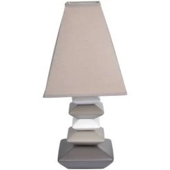 1001KDO POUR LA MAISON Lampe Pyramide 5 Galets Taupe