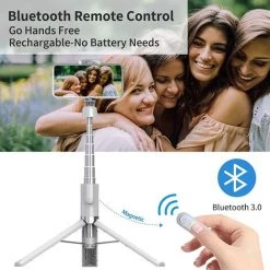 ROSIER Perche à Selfie Bluetooth, Trépied Extensible En Aluminium Avec Télécommande Sans Fil Pour IPhone 12/12 Pro/11/XS Max/XR/XS/X/8/7 Plus, Samsung, Huawei… (Blanc, 644mm),VEBTles -Lampe Soldes Boutique 56707756 4
