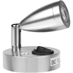 BARES 3W 12V LED Lampe De Lecture Pour Bateau Caravane Camping-car Voiture, Avec Son Propre Interrupteur, Lumière Blanche Chaude, 3000K, 220lm, 60 * 96mm, Argent
