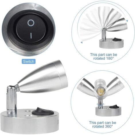 BARES 3W 12V LED Lampe De Lecture Pour Bateau Caravane Camping-car Voiture, Avec Son Propre Interrupteur, Lumière Blanche Chaude, 3000K, 220lm, 60 * 96mm, Argent 3 BARES 3W 12V LED Lampe De Lecture Pour Bateau Caravane Camping-car Voiture, Avec Son Propre Interrupteur, Lumière Blanche Chaude, 3000K, 220lm, 60 * 96mm, Argent – Image 3