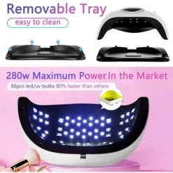 QERSTA Lampe à Ongles Intelligente X11, 220W Séchage Rapide LED Sèche-Ongles à Induction UV Détachable Machine De Photothérapie Nail Art -Lampe Soldes Boutique 57093998 4