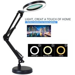 ASUPERMALL Lampe De Bureau A Bras Long Avec 64 Led, Grossissement 8X, Commutation De Temperature De Couleur 3 / Luminosite 10 Reglable, Alimentation Usb, Noir 8 ASUPERMALL Lampe De Bureau A Bras Long Avec 64 Led, Grossissement 8X, Commutation De Temperature De Couleur 3 / Luminosite 10 Reglable, Alimentation Usb, Noir -Lampe Soldes Boutique 57111986 4