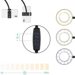 DYHF Anneau Led Lumiere De Remplissage Dimmable Anneau De Photographie Lumiere De Remplissage Avec De Telephone Portable Selfie Anneau De Lumiere Pour Diffusion En Direct/Maquillage/Video Youtube,Noir - Noir -Lampe Soldes Boutique 57342087 5