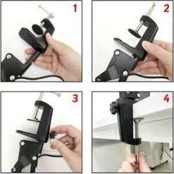 ZEMO Lampe De Bureau LED 10W- NOIR- Luminosité Ajustable Lampe De Table Réglable -Lampe De Table Pliable Avec Pince-Lampe De Table -Lampe Soldes Boutique 57705223 5