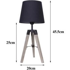 DYHF Lot De 2 Lampes De Chevet Trépied En Bois Foncé Noir - Noir -Lampe Soldes Boutique 58069563 3