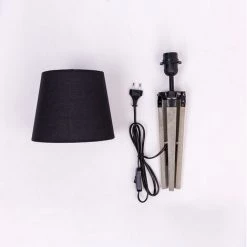 DYHF Lot De 2 Lampes De Chevet Trépied En Bois Foncé Noir - Noir -Lampe Soldes Boutique 58069563 4