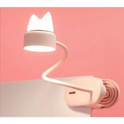 TRIOMPHE LAMPE A PINCE Flexible Avec Veilleuse CATLIGHT Original/Avec Batterie Rechargeable Par USB/Liseuse LED & Lampe De Lecture Pour Bureau, Lit, Chevet - Légère, Pratique - Parfait Pour Enfant -rose，T-Audace