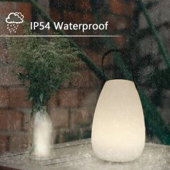 GRID COOL Lampe De Table Rechargeable Extérieure LED 8 Couleurs Dimmable Lampe De Table Sans Fil Avec Télécommande, 4 Niveaux D'intensité Variable, IP44 étanche Pour Chambre Jardin Patio (Lisse) [Classe énergétique A+++] -Lampe Soldes Boutique 58348441 5