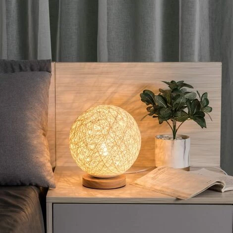 GRID COOL Lampe De Table En Bois, Veilleuse à LED En Rotin, Lampe De Table De Chevet RVB Avec Abat-jour Tricoté à La Main Et Télécommande Pour Chambre à Coucher, Salon, Table De Chevet 2 GRID COOL Lampe De Table En Bois, Veilleuse à LED En Rotin, Lampe De Table De Chevet RVB Avec Abat-jour Tricoté à La Main Et Télécommande Pour Chambre à Coucher, Salon, Table De Chevet – Image 2