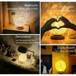 GRID COOL Lampe De Table En Bois, Veilleuse à LED En Rotin, Lampe De Table De Chevet RVB Avec Abat-jour Tricoté à La Main Et Télécommande Pour Chambre à Coucher, Salon, Table De Chevet 8 GRID COOL Lampe De Table En Bois, Veilleuse à LED En Rotin, Lampe De Table De Chevet RVB Avec Abat-jour Tricoté à La Main Et Télécommande Pour Chambre à Coucher, Salon, Table De Chevet -Lampe Soldes Boutique 58348460 4