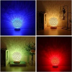 GRID COOL Lampe De Table En Bois, Veilleuse à LED En Rotin, Lampe De Table De Chevet RVB Avec Abat-jour Tricoté à La Main Et Télécommande Pour Chambre à Coucher, Salon, Table De Chevet 9 GRID COOL Lampe De Table En Bois, Veilleuse à LED En Rotin, Lampe De Table De Chevet RVB Avec Abat-jour Tricoté à La Main Et Télécommande Pour Chambre à Coucher, Salon, Table De Chevet -Lampe Soldes Boutique 58348460 5