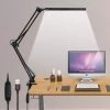 VINGO 10W Lampe De Bureau LED Lampe Bureau Architecte 3 Température De Couleur 10 Luminosité - Noir
