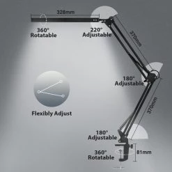 VINGO 10W Lampe De Bureau LED Lampe Bureau Architecte 3 Température De Couleur 10 Luminosité - Noir -Lampe Soldes Boutique 58419653 5