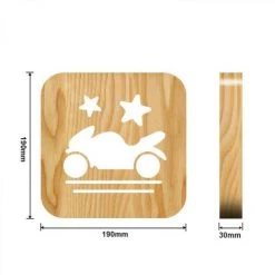 Fei Yu Veilleuse De Moto Pour Enfants Lampe En Bois 3d Créative Lumières En Bois Lumières Décoratives Simples 3d Sculpture En Bois Motif Led Veilleuse -Lampe Soldes Boutique 58658862 3