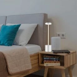 HKLFFJA Lampe De Table Sans Fil, Batterie Rechargeable 6000 MAh, 2 Niveaux De Luminosité, Lampe De Chevet En Métal, Pour Salon, Chambre à Coucher, Bureau, Studio (doré) -Lampe Soldes Boutique 58664938 5