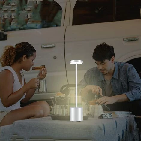 EINEMGELD Lampe De Table, Sans Fil, Dimmable, LED, Batterie, Lampe De Table,, Métal, Aluminium, USB, Rechargeable, Lampe De Chevet 3 EINEMGELD Lampe De Table, Sans Fil, Dimmable, LED, Batterie, Lampe De Table,, Métal, Aluminium, USB, Rechargeable, Lampe De Chevet – Image 3