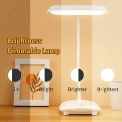 ENLENK Lampe De Bureau Sans Fil Rechargeable USB 40 LED 2 Piles 3200mah , Tactile Lumière 3 Couleurs 6 Mode Dimmable, Fonction De Mémoire, Lampe Table Lecture Enfant Chambre Chevet Salon -Lampe Soldes Boutique 58843344 3