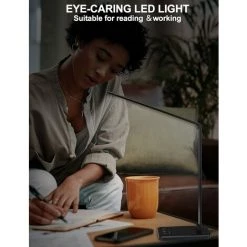 ENLENK Lampe De Bureau LED, Lampe De Bureau Réglable, 5 Modes D'éclairage, 10 Niveaux De Luminosité, Contrôle Tactile, Lampe De Bureau Pliable Avec Port De Charge USB, Noir -Lampe Soldes Boutique 58845299 3