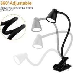 HIASDFLS Lampe De Bureau Dimmable Led À Pince, Lampe Architecte Pliable Avec Clamp, 360 ° Flexible Lampe Esthétique À 3 Modes De Couleurs Avec Bras Pivotant En Métal, Luminosité Réglable Avec Bouton -Lampe Soldes Boutique 59008309 3