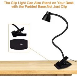 HIASDFLS Lampe De Bureau Dimmable Led À Pince, Lampe Architecte Pliable Avec Clamp, 360 ° Flexible Lampe Esthétique À 3 Modes De Couleurs Avec Bras Pivotant En Métal, Luminosité Réglable Avec Bouton -Lampe Soldes Boutique 59008309 4