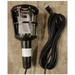 PROTEC Baladeuse Classique Cage Plastique Noire Ampoule E27 230V 60W Max (non Inclus) Verre + Cable Longueur 5m