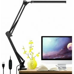 LTS FAFA Lampe De Bureau LED 10W Avec Clip, Lampe De Bureau 3 Température De Couleur 10 Luminosité,