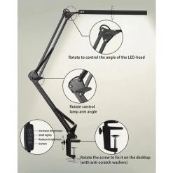 LTS FAFA Lampe De Bureau LED 10W Avec Clip, Lampe De Bureau 3 Température De Couleur 10 Luminosité, -Lampe Soldes Boutique 59654751 4
