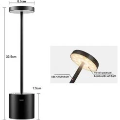 EINEMGELD Lampes De Table Sans Fil, Lampe De Bureau LED Rechargeable Hapfish 8000mAh Avec Télécommande, 3 Modes De Couleur, Lumières Modernes à Piles Pour Chambre, Bureau, Salle à Manger -Lampe Soldes Boutique 59659194 4