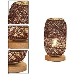 EINEMGELD Lampe De Chevet Moderne En Bambou Et Rotin - Lampe De Table Moderne Et Créative Avec Base En Bois - Décoration Personnalisée - Lampe Led à Intensité Variable - Lampe De Chevet Pour Salon 8 EINEMGELD Lampe De Chevet Moderne En Bambou Et Rotin - Lampe De Table Moderne Et Créative Avec Base En Bois - Décoration Personnalisée - Lampe Led à Intensité Variable - Lampe De Chevet Pour Salon -Lampe Soldes Boutique 59659242 4