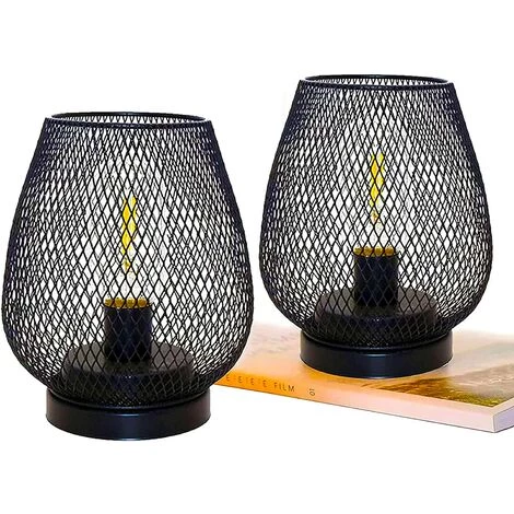 EINEMGELD 2 Metal Cage Table Lamp Battery Powered, Cordless Accent Light With LED Edison Style Bulb For Bedroom Home Weddings Parties Patio Indoors Outdoors(Egg Shape) 1 EINEMGELD 2 Metal Cage Table Lamp Battery Powered, Cordless Accent Light With LED Edison Style Bulb For Bedroom Home Weddings Parties Patio Indoors Outdoors(Egg Shape)