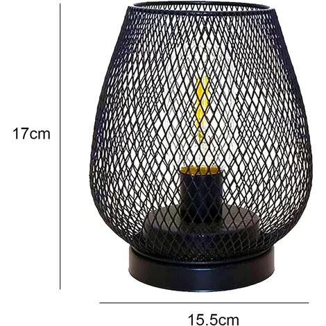 EINEMGELD 2 Metal Cage Table Lamp Battery Powered, Cordless Accent Light With LED Edison Style Bulb For Bedroom Home Weddings Parties Patio Indoors Outdoors(Egg Shape) 2 EINEMGELD 2 Metal Cage Table Lamp Battery Powered, Cordless Accent Light With LED Edison Style Bulb For Bedroom Home Weddings Parties Patio Indoors Outdoors(Egg Shape) – Image 2