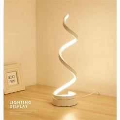 EINEMGELD Lampe De Chevet En LED Spirale 12W Blanc Chaud Protection Des Yeux Luminosité, LED Lampe De Table/éclairage Décoratif Pour Chambre à Coucher Salon (blanc)