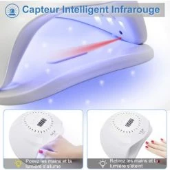 TINOR Lampe Ongles Gel, 168W UV LED Séchoirs à Ongles 4 Minuteries 10/30/60/99S Avec Capteur Automatique Pour Toutes Les Gels -Lampe Soldes Boutique 59684144 3