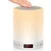LYCXAMES 5 EN 1 Lampe De Chevet Tacile Rechargeable Portable, Veilleuse LED Lampe De Table Enfant Enceinte Bluetooth Musique USB Radio Réveil Numérique Multicolore Cadeau Hommes/Femmes [Classe énergétique A+++]